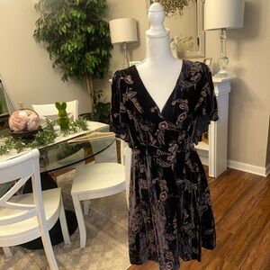 Eliza J purple and Pink Paisley Midi Dress